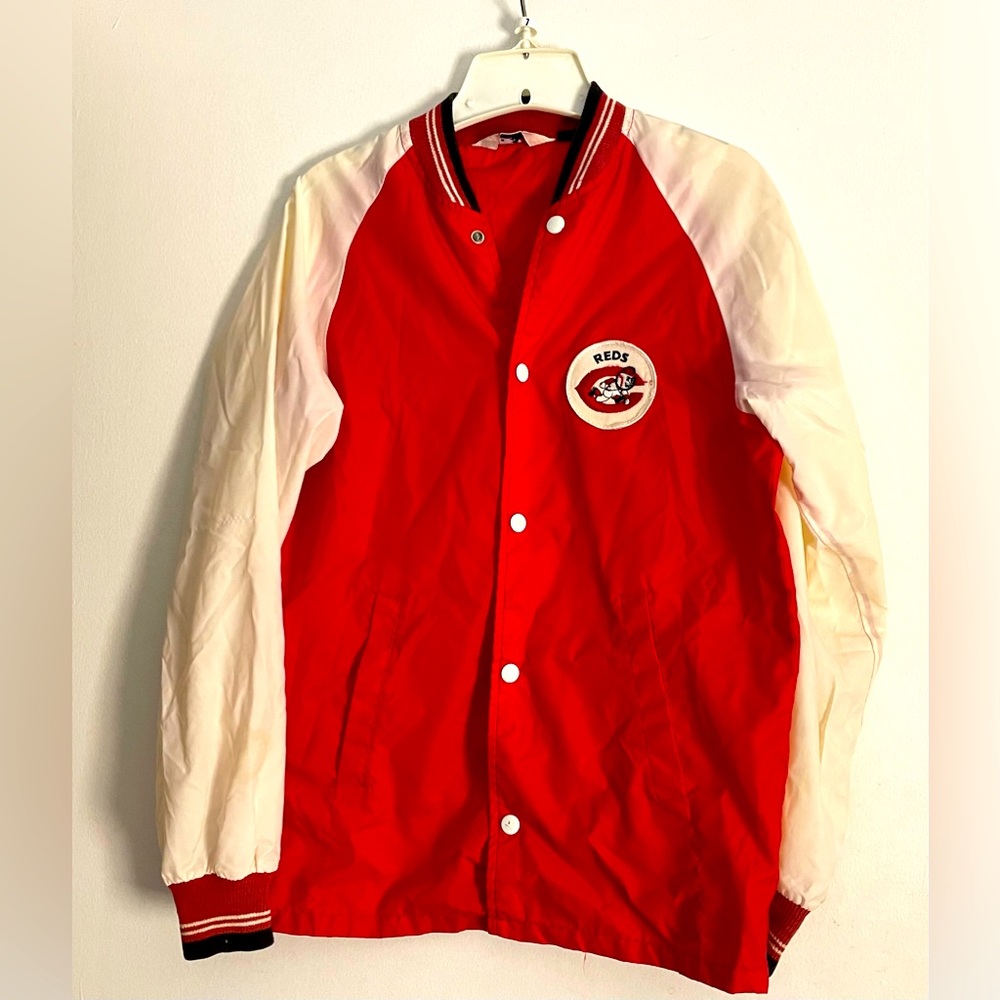 Vtg 1970’s Cincinnati Reds Baseball Nylon Windbreaker Jacket Men’s S / Women’s M